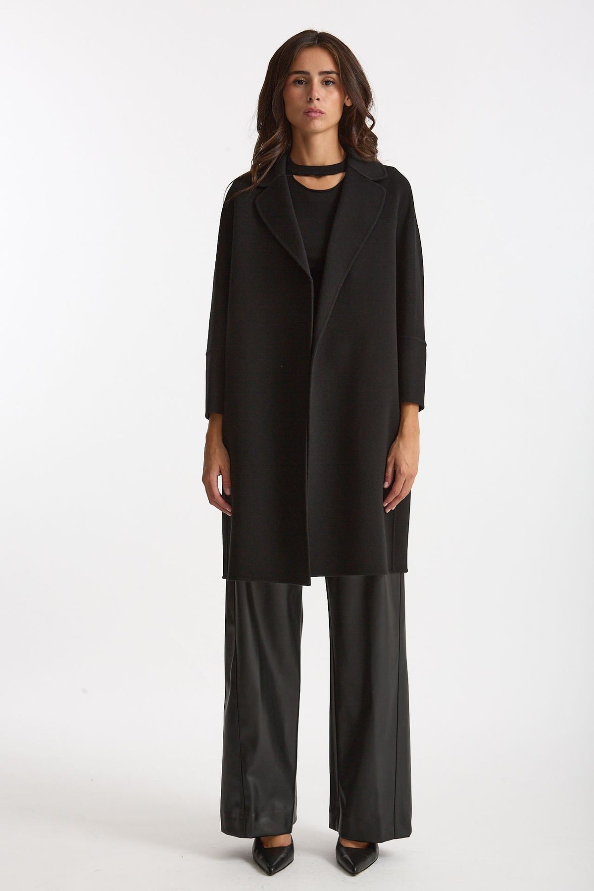 Cappotto midi ARONA in drap di lana nero women Max mara s - 2