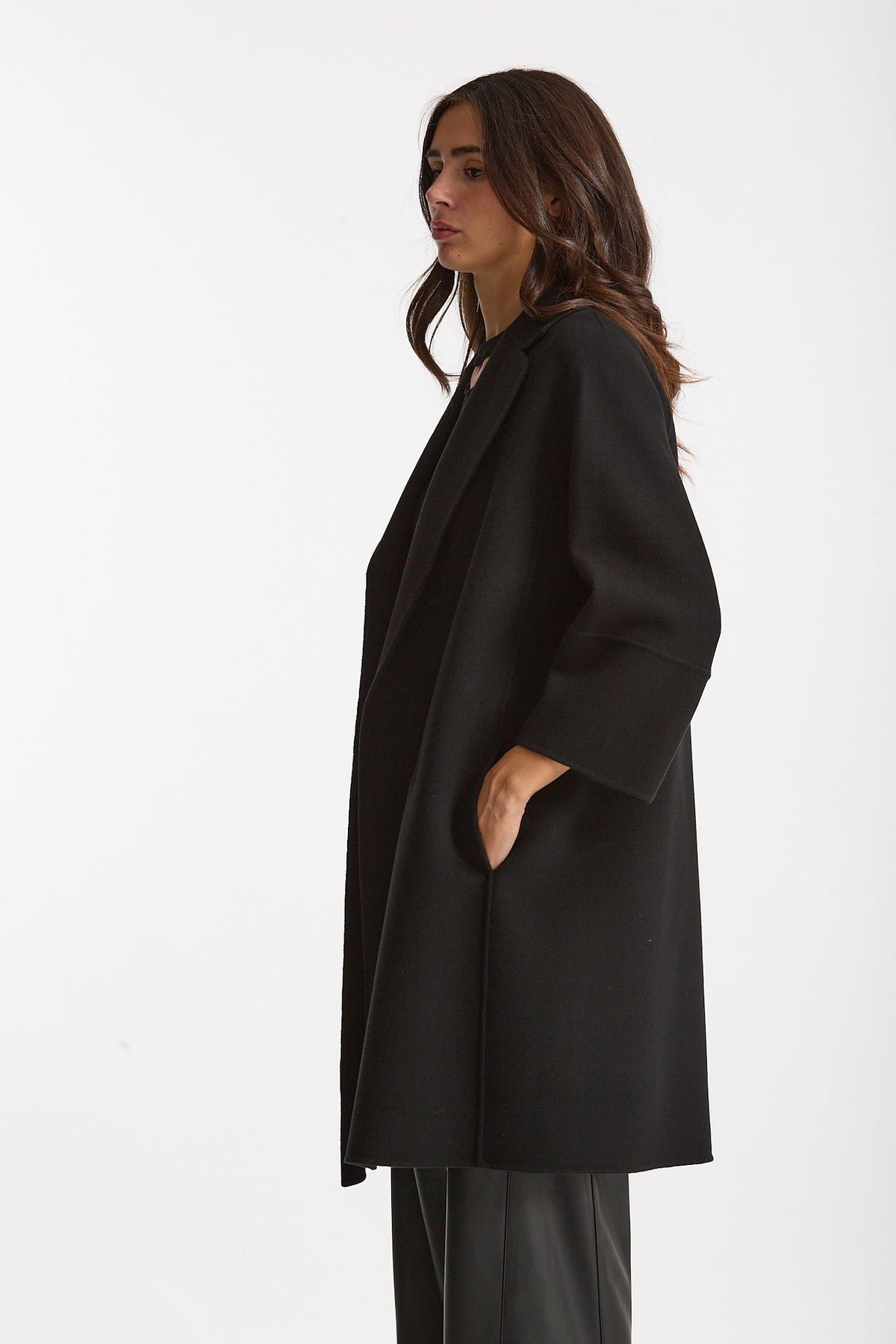 Cappotto midi ARONA in drap di lana nero women Max mara s - 3