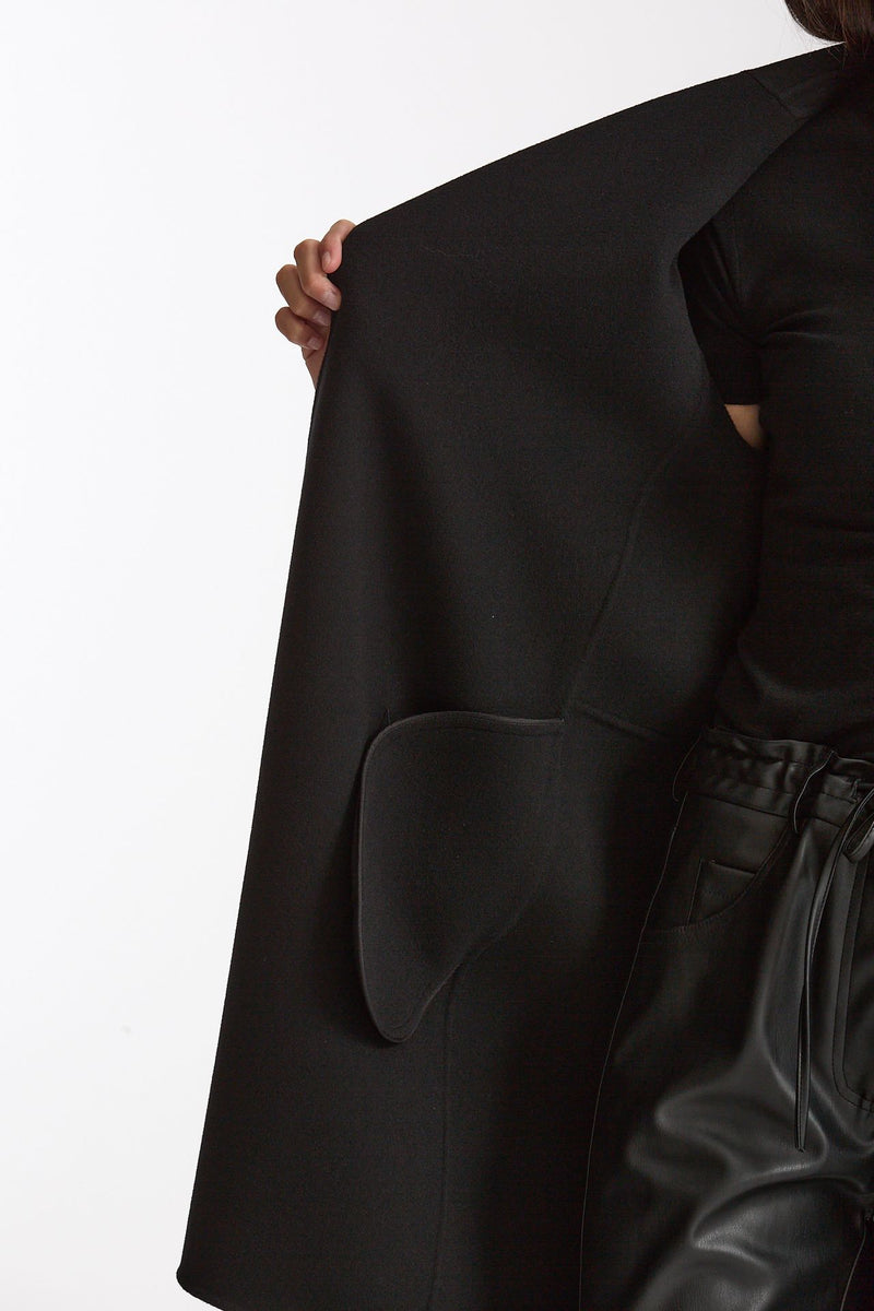 Cappotto midi ARONA in drap di lana nero women Max mara s - 7