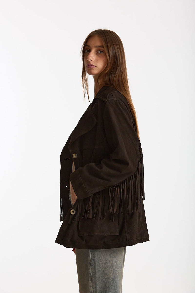 Blazer in suede testa moro women Mono - 3