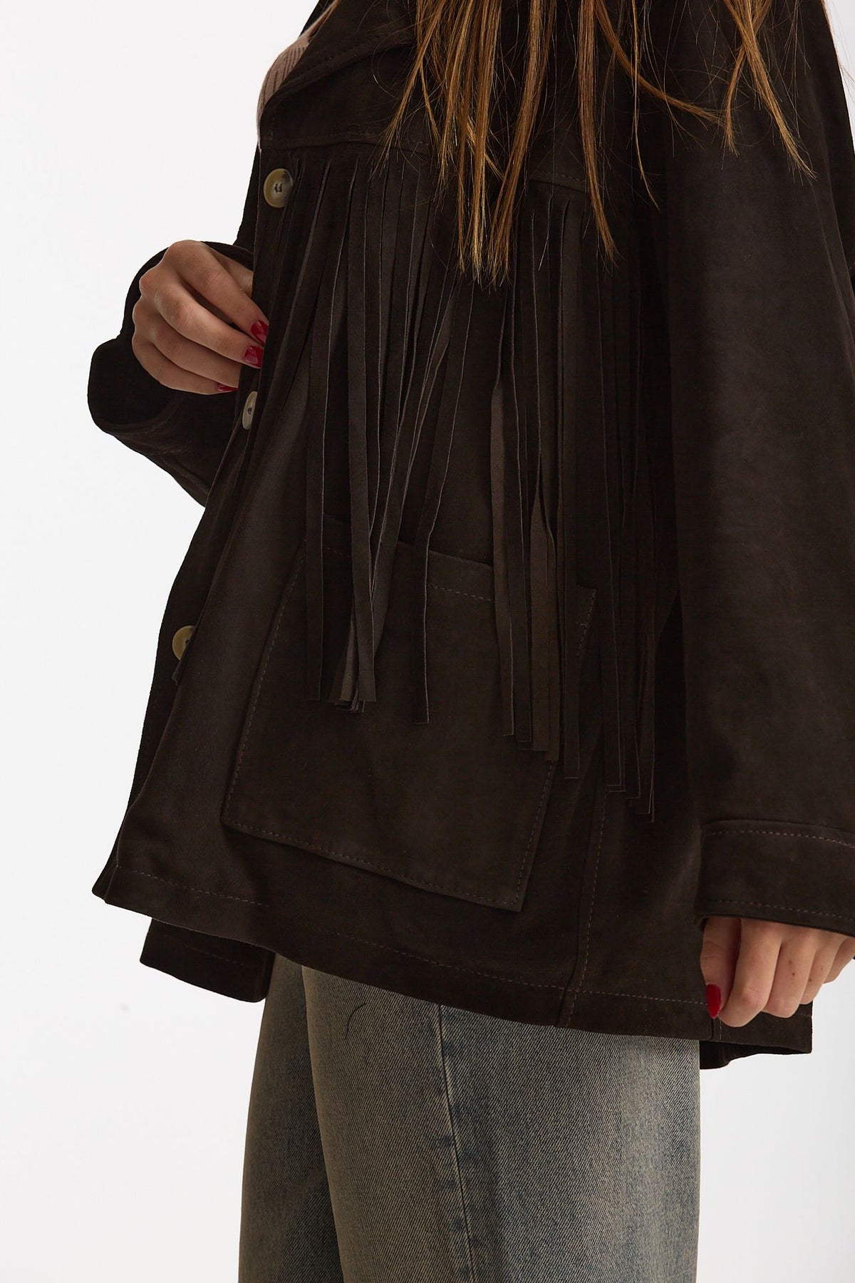 Blazer in suede testa moro women Mono - 5