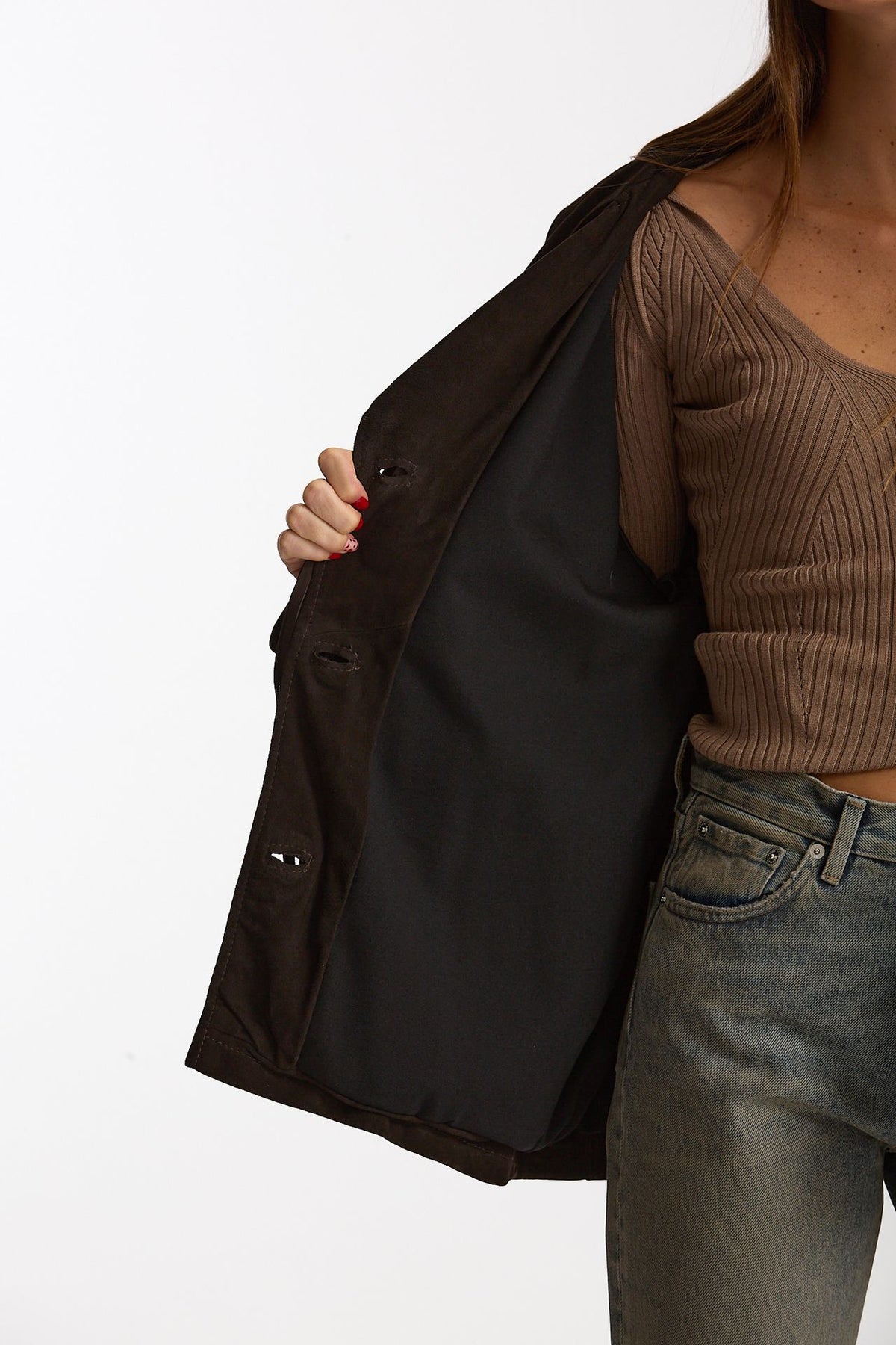 Blazer in suede testa moro women Mono - 6