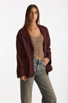 Blazer in suede burgundi women Mono - 2