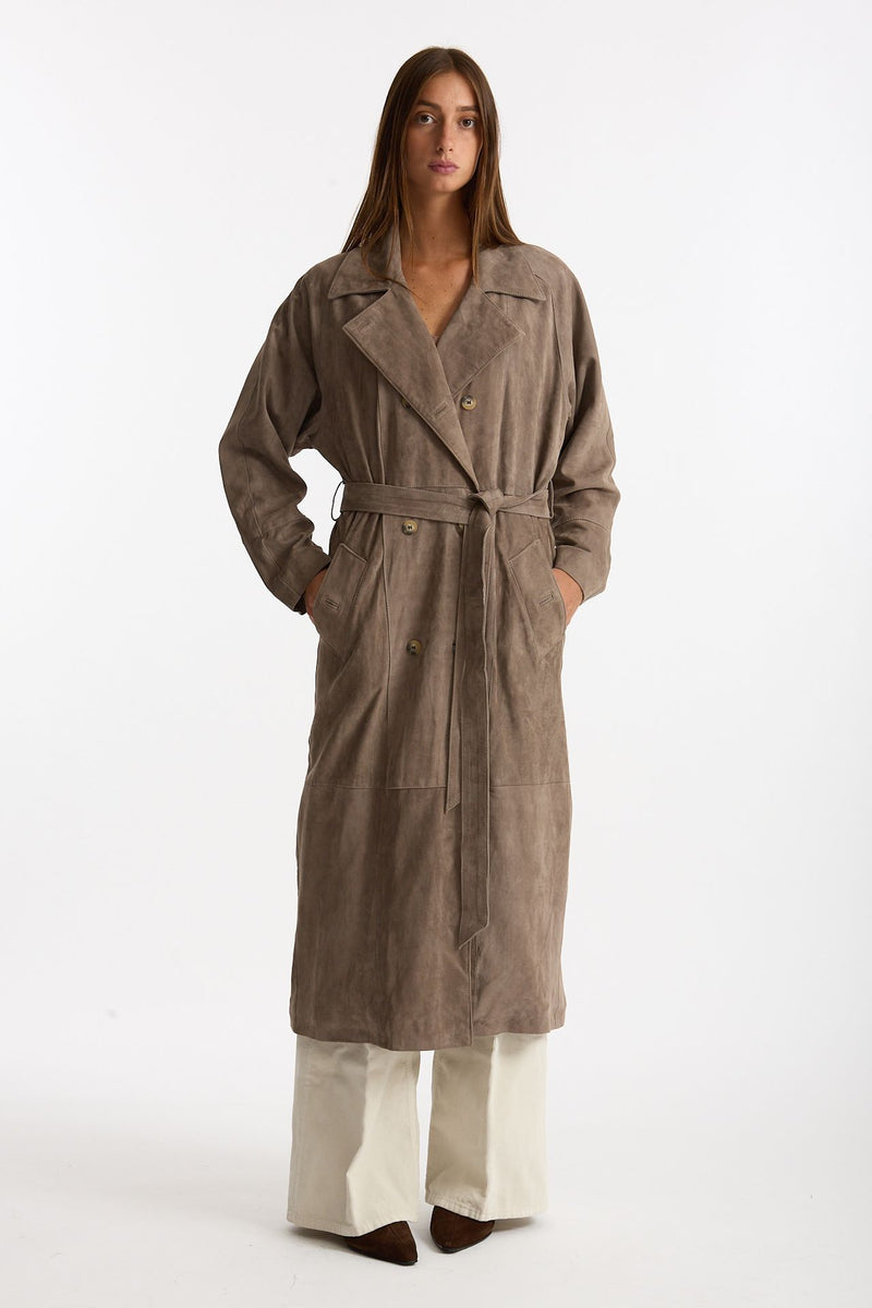 Soprabito in suede tortora women Mono - 6