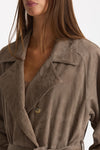 Soprabito in suede tortora women Mono - 2
