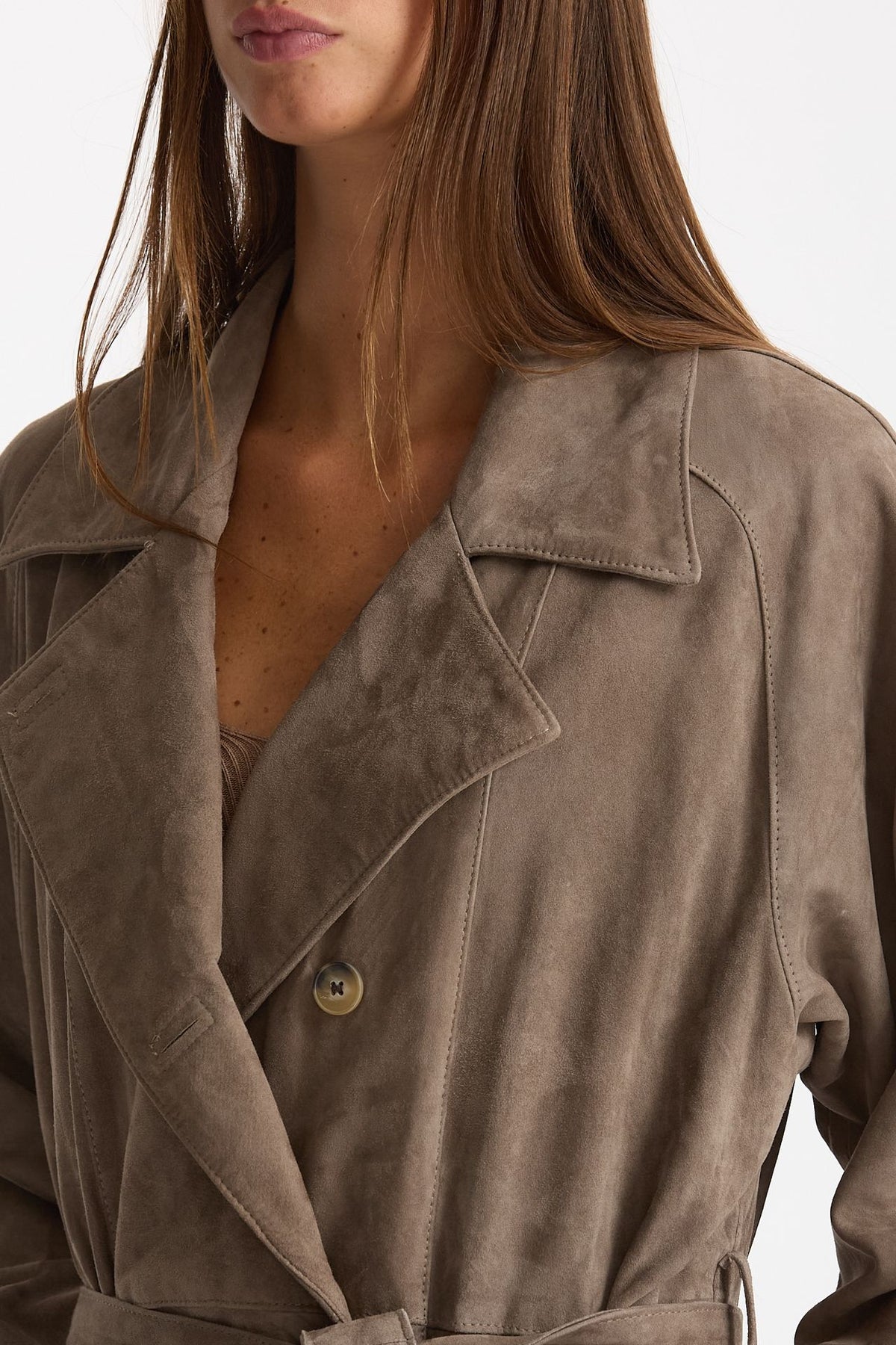 Soprabito in suede tortora women Mono - 2