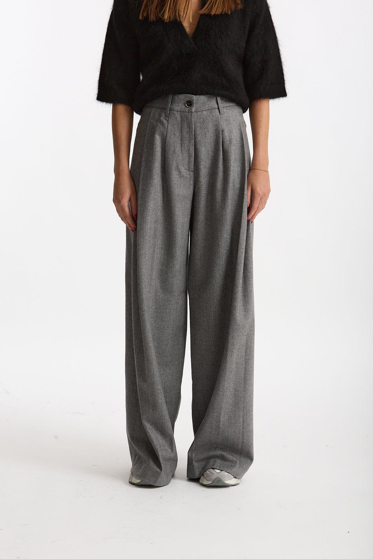 Pantalone palazzo PETRA spigato grigio women Nine in the morning - 2