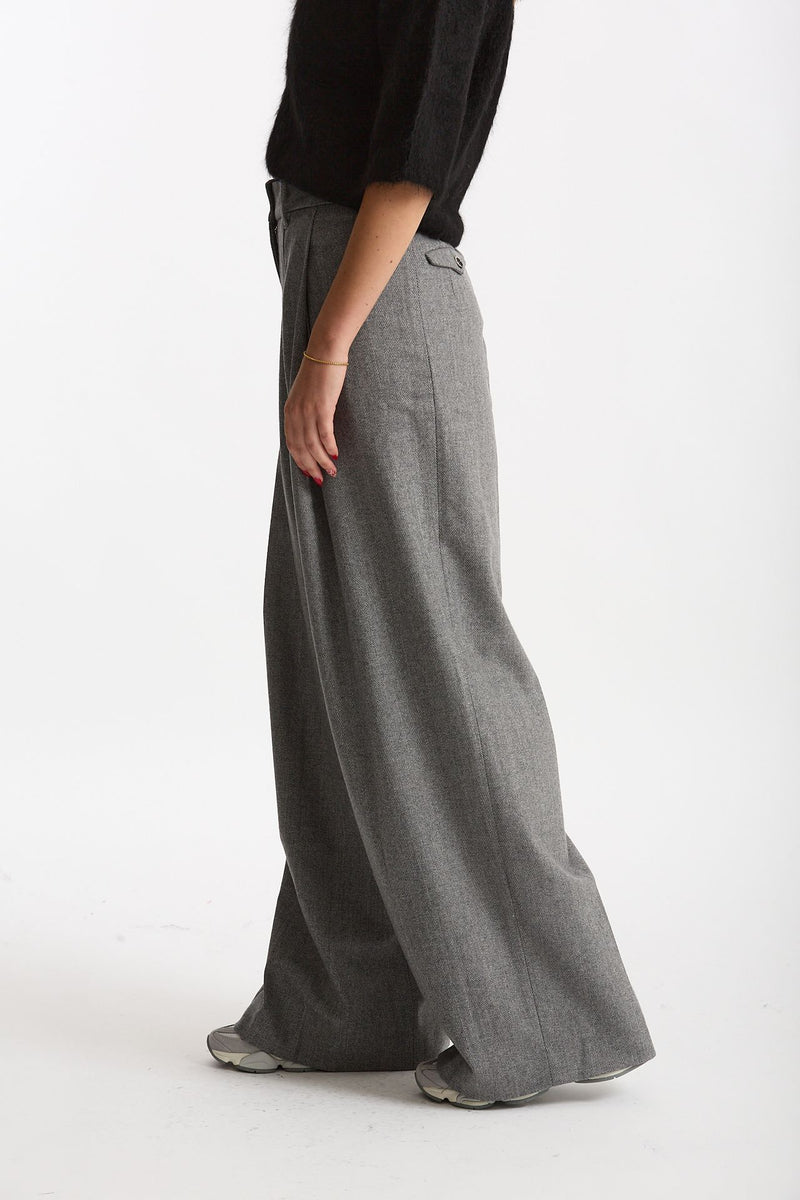 Pantalone palazzo PETRA spigato grigio women Nine in the morning - 3