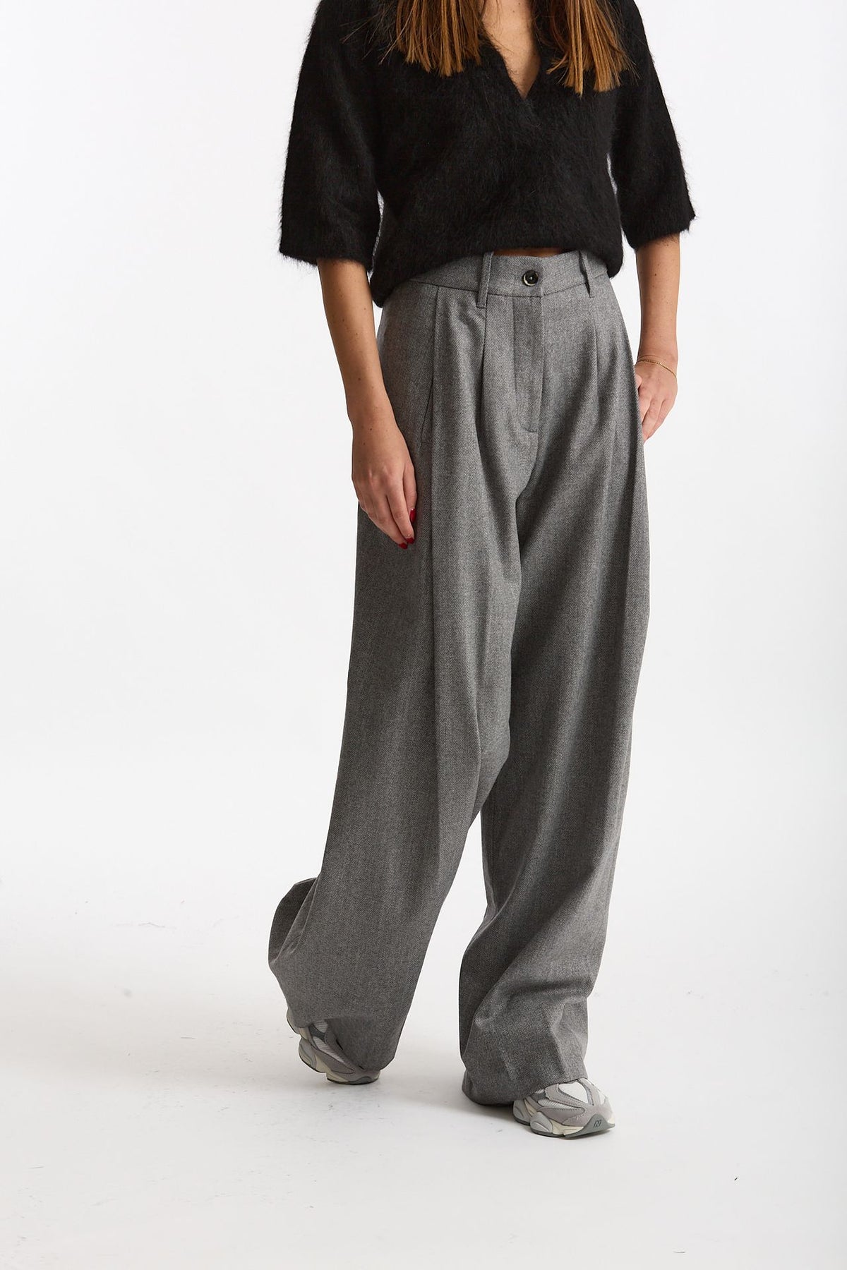 Pantalone palazzo PETRA spigato grigio women Nine in the morning - 5