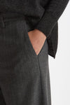 Pantalone palazzo FIAMMA gessato bianco e grigio women Nine in the morning - 5