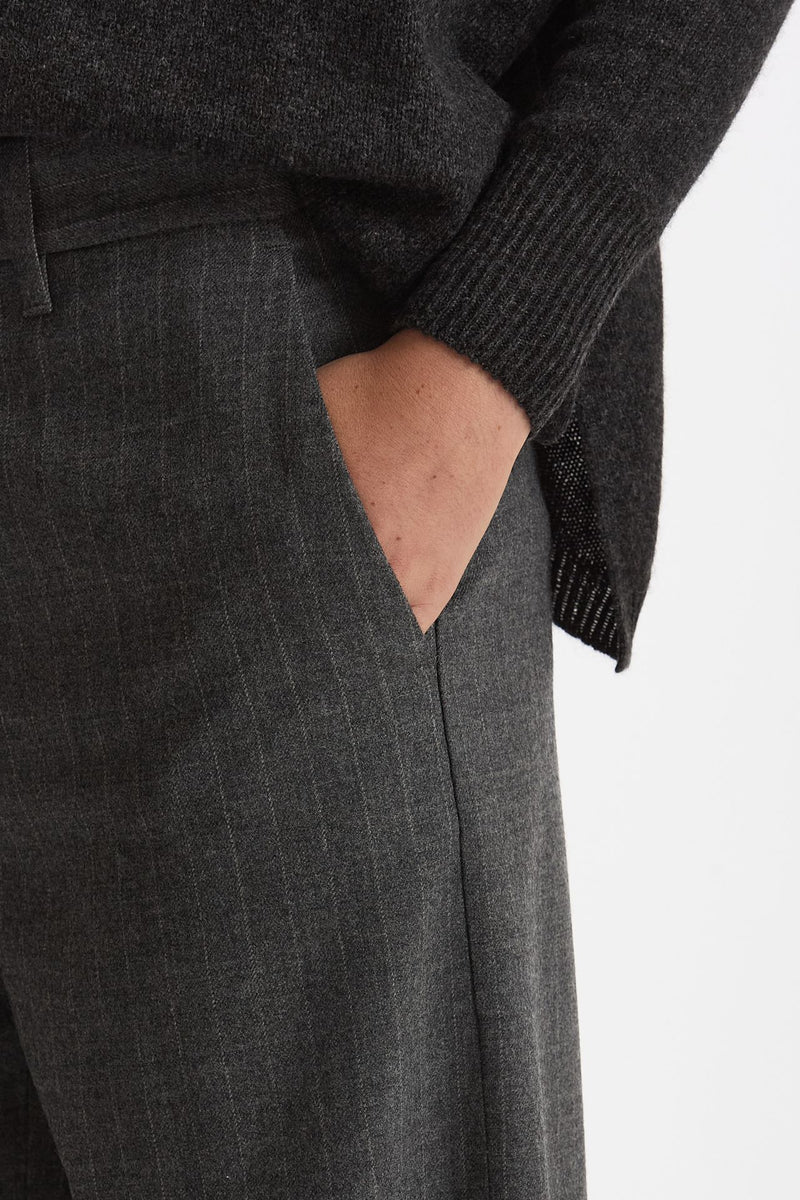 Pantalone palazzo FIAMMA gessato bianco e grigio women Nine in the morning - 5