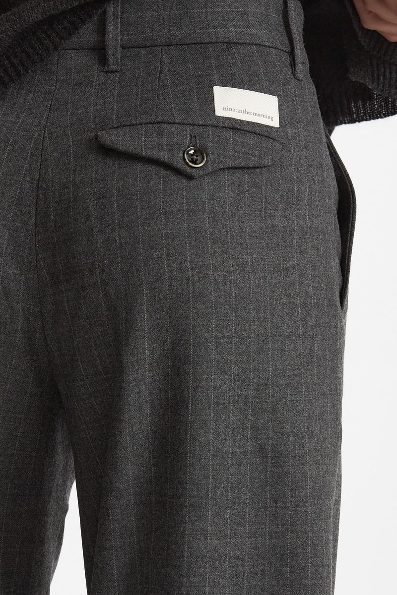 Pantalone palazzo FIAMMA gessato bianco e grigio women Nine in the morning - 6