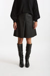 Gonna midi in ecopelle nero women Nude - 1