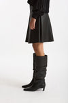 Gonna midi in ecopelle nero women Nude - 3