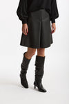 Gonna midi in ecopelle nero women Nude - 4