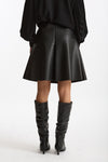 Gonna midi in ecopelle nero women Nude - 5