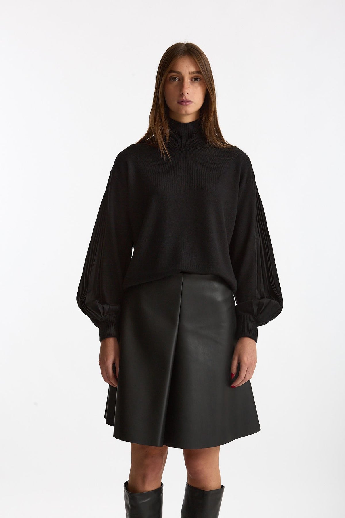 Maglia dolcevita maniche a sbuffo nero women Nude - 2