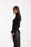 Maglia dolcevita a coste nero women Nude - 3