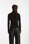Maglia dolcevita a coste nero women Nude - 4