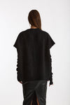 Maglia oversize con manicotti nero women Nude - 3
