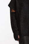 Maglia oversize con manicotti nero women Nude - 2