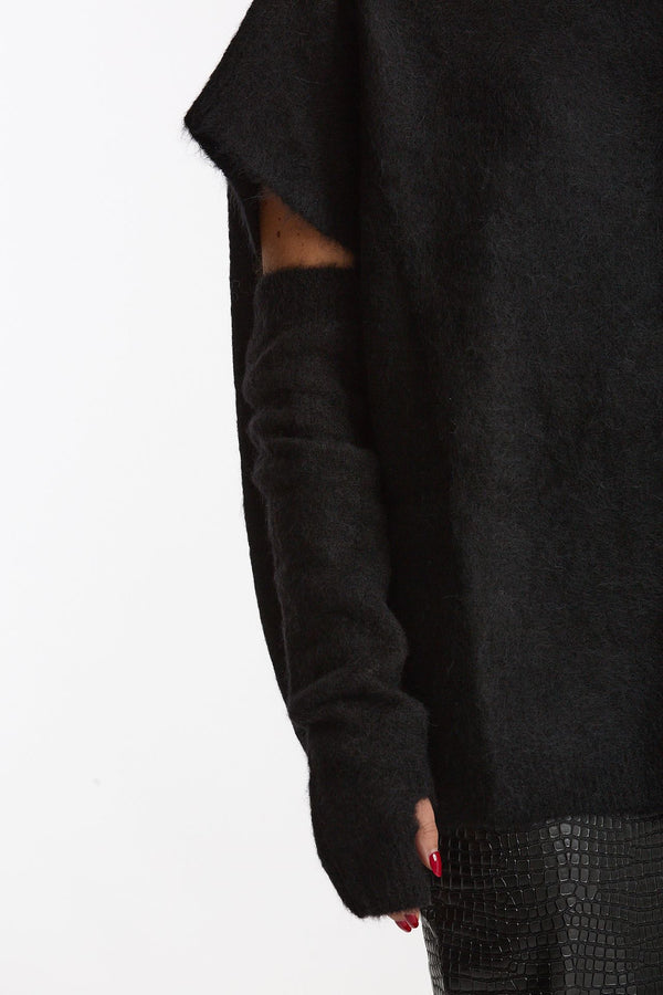 Maglia oversize con manicotti nero women Nude