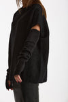 Maglia oversize con manicotti nero women Nude - 6
