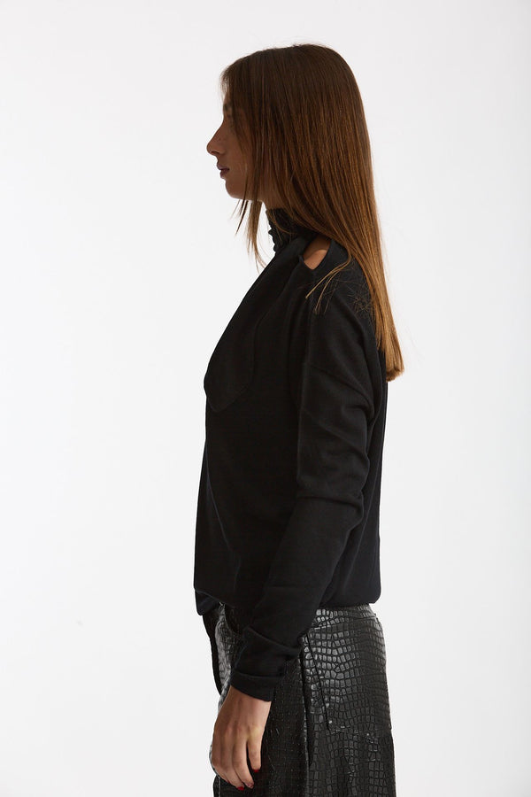 Maglia cut-out nero women Nude