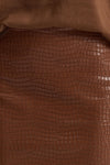 Gonna midi ecopelle tabacco Vita alta women Nude - 5