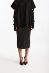 Gonna Vita alta midi ecopelle nero women Nude - 2