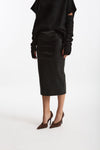Gonna Vita alta midi ecopelle nero women Nude - 3