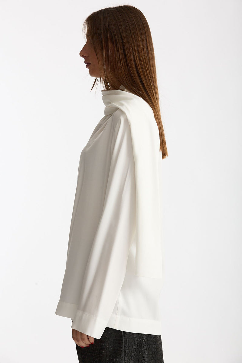Blusa over scollo asimmetrico bianco women Nude - 2