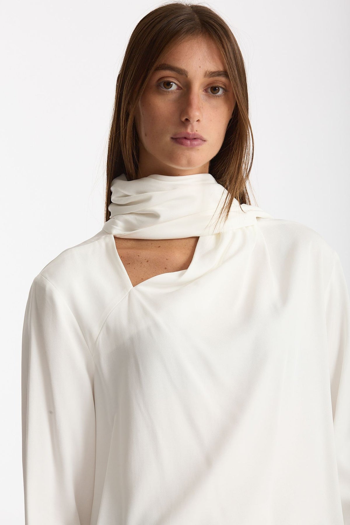 Blusa over scollo asimmetrico bianco women Nude - 5
