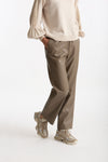 Pantalone dritto ecopelle taupe women Nude - 3