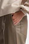 Pantalone dritto ecopelle taupe women Nude - 4