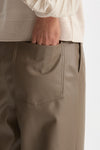 Pantalone dritto ecopelle taupe women Nude - 5