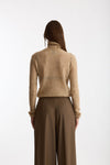 Maglia dolcevita micro paillettes beige women Nude - 3