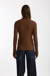 Maglia dolcevita a coste tabacco women Nude - 3