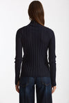 Maglia dolcevita a coste blu women Nude - 3