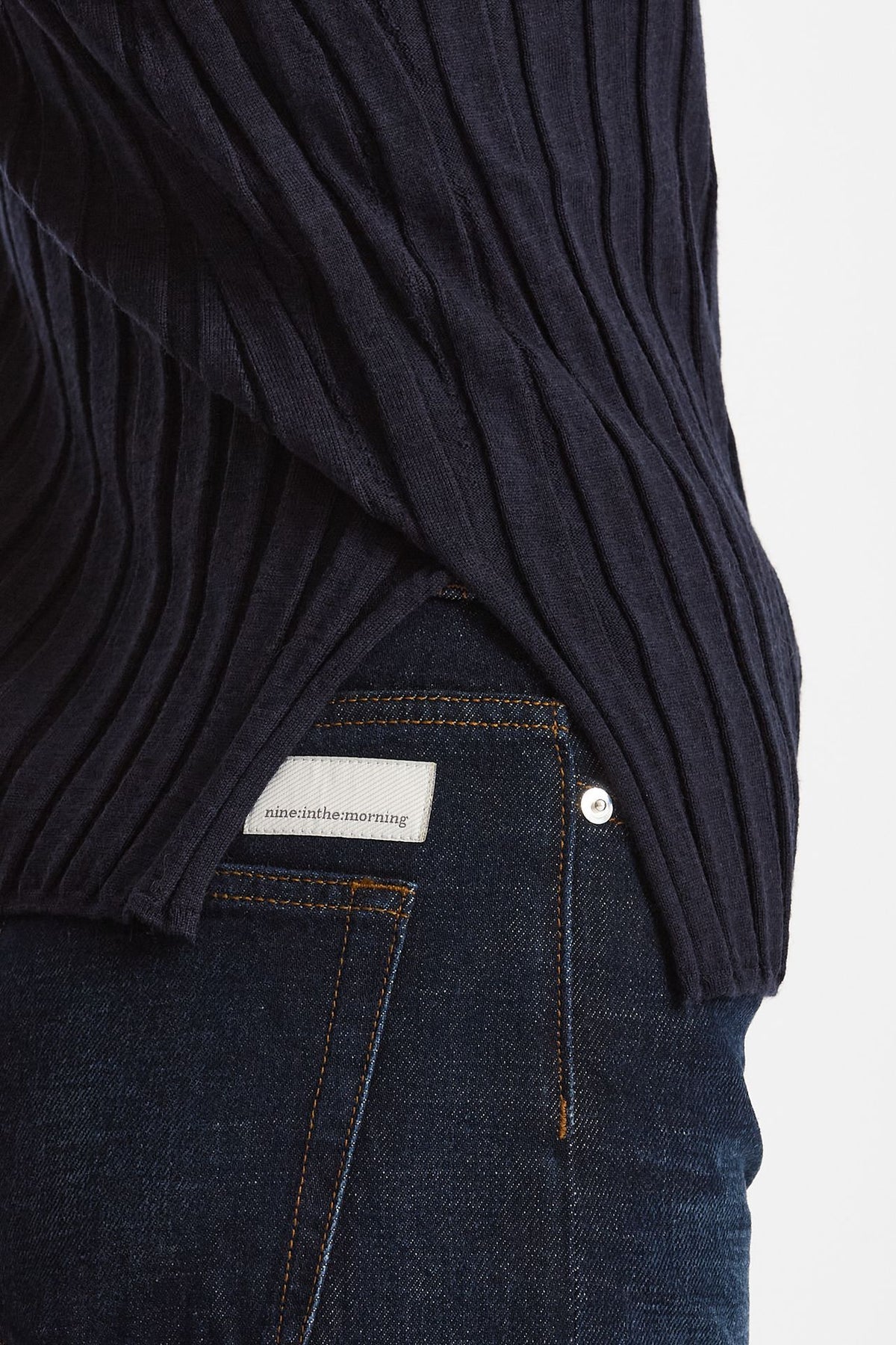 Maglia dolcevita a coste blu women Nude - 4
