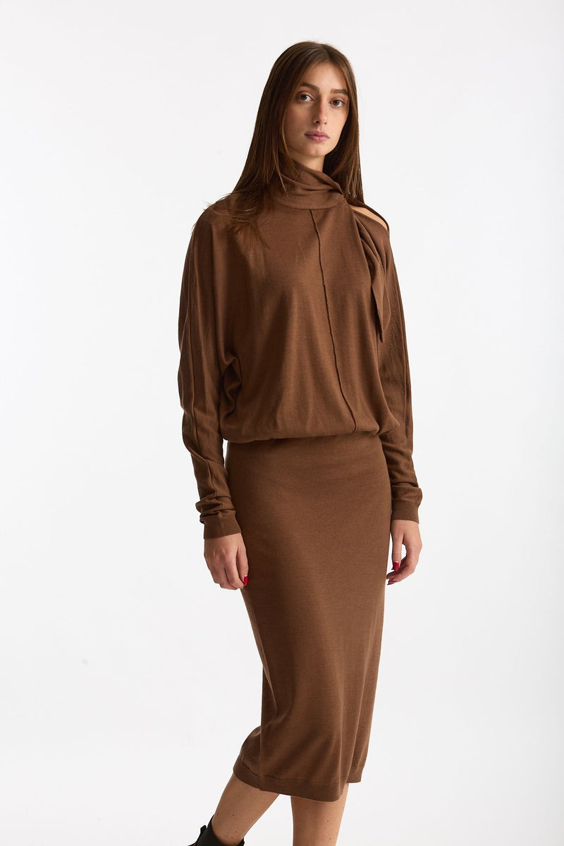 Abito midi tabacco women Nude - 3
