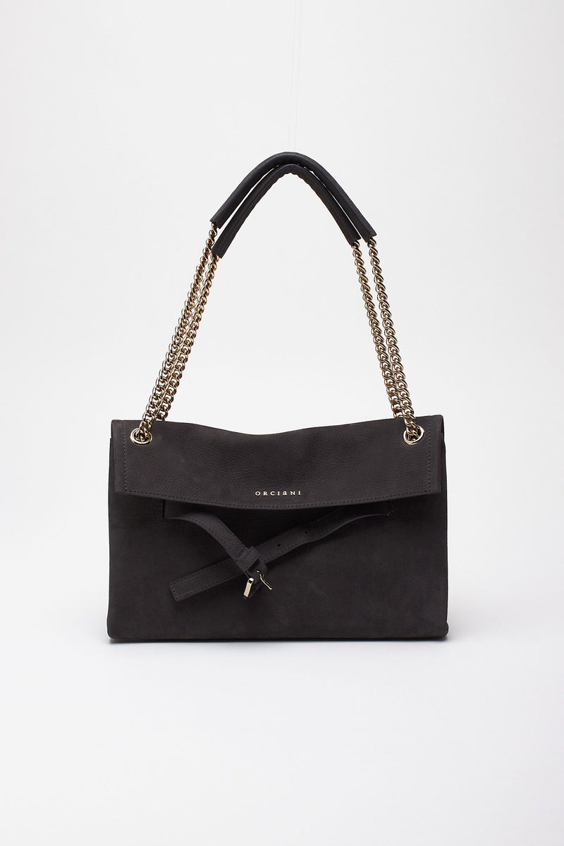 Borsa VENUS NABUCCO SMALL in pelle nabuk carbone women Orciani - 1