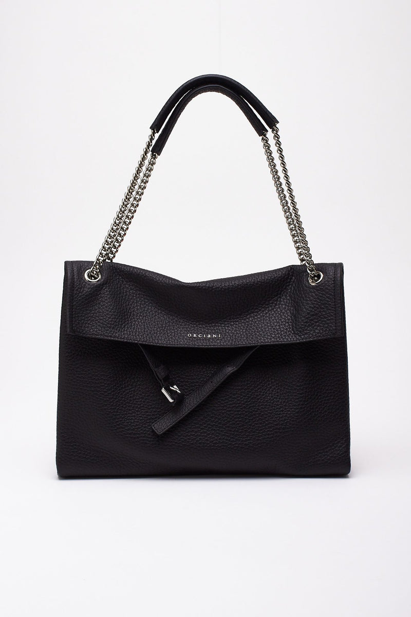 Borsa VENUS SOFT MIDI in pelle martellata carbone women Orciani - 1