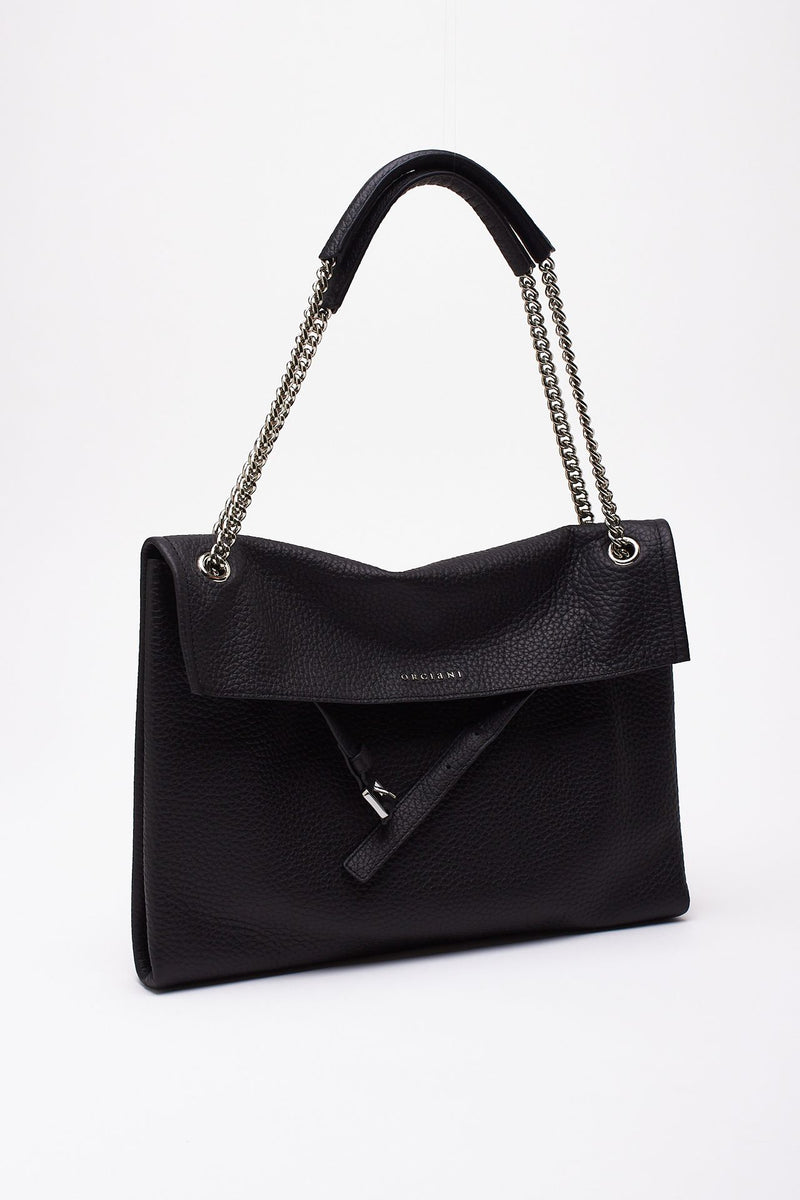 Borsa VENUS SOFT MIDI in pelle martellata carbone women Orciani - 3