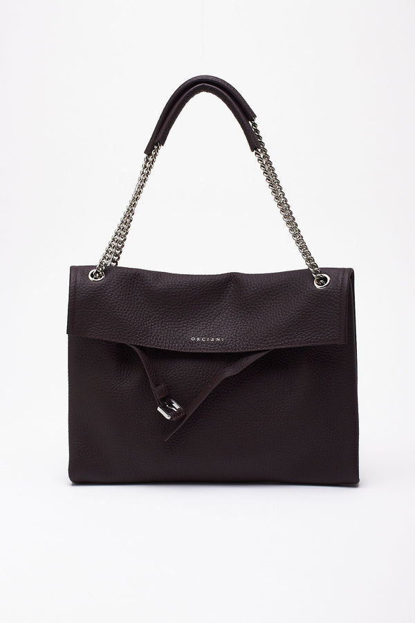 Borsa VENUS SOFT MIDI in pelle martellata burgundy women Orciani
