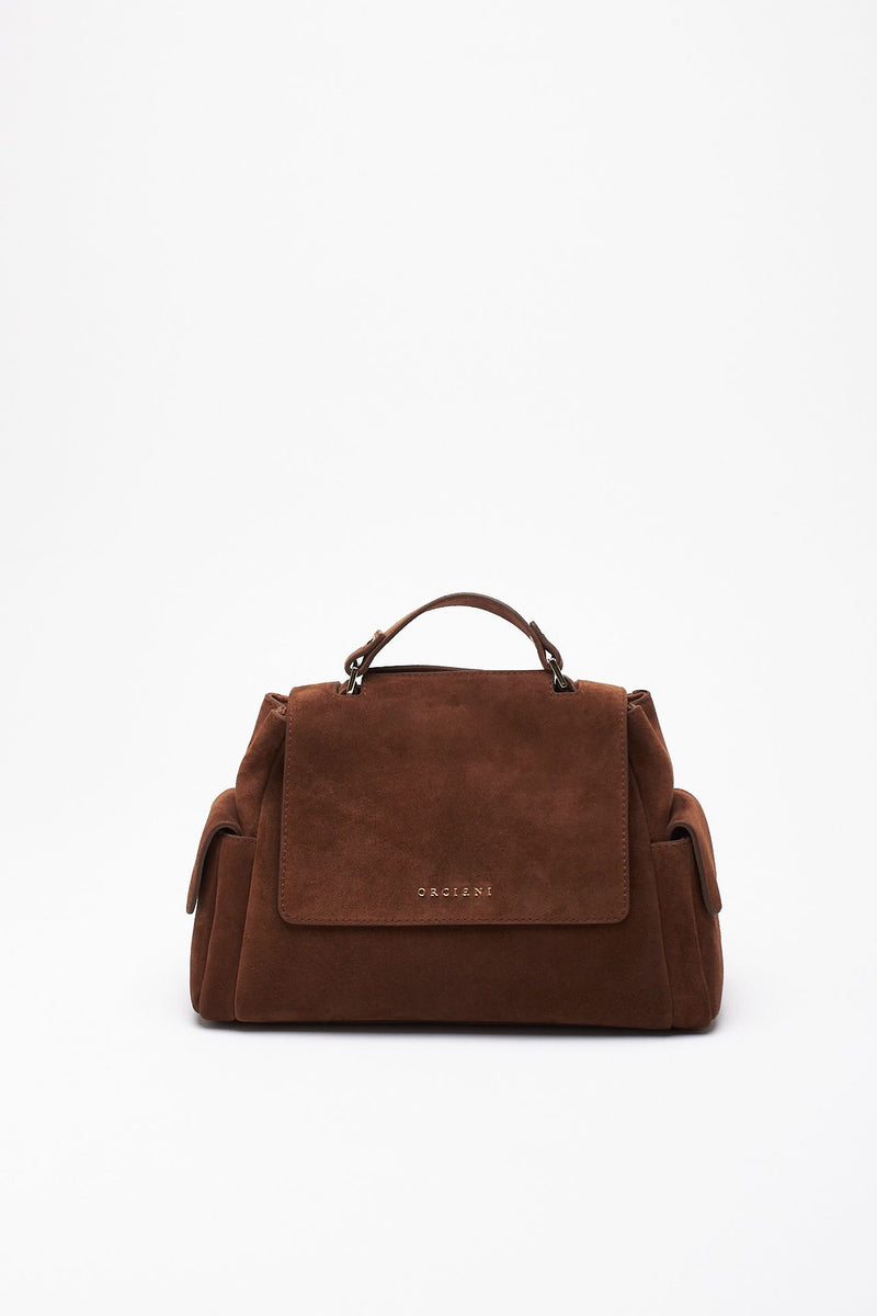 Borsa SVEVA PEACH TORO SMALL in suede tabacco women Orciani - 1