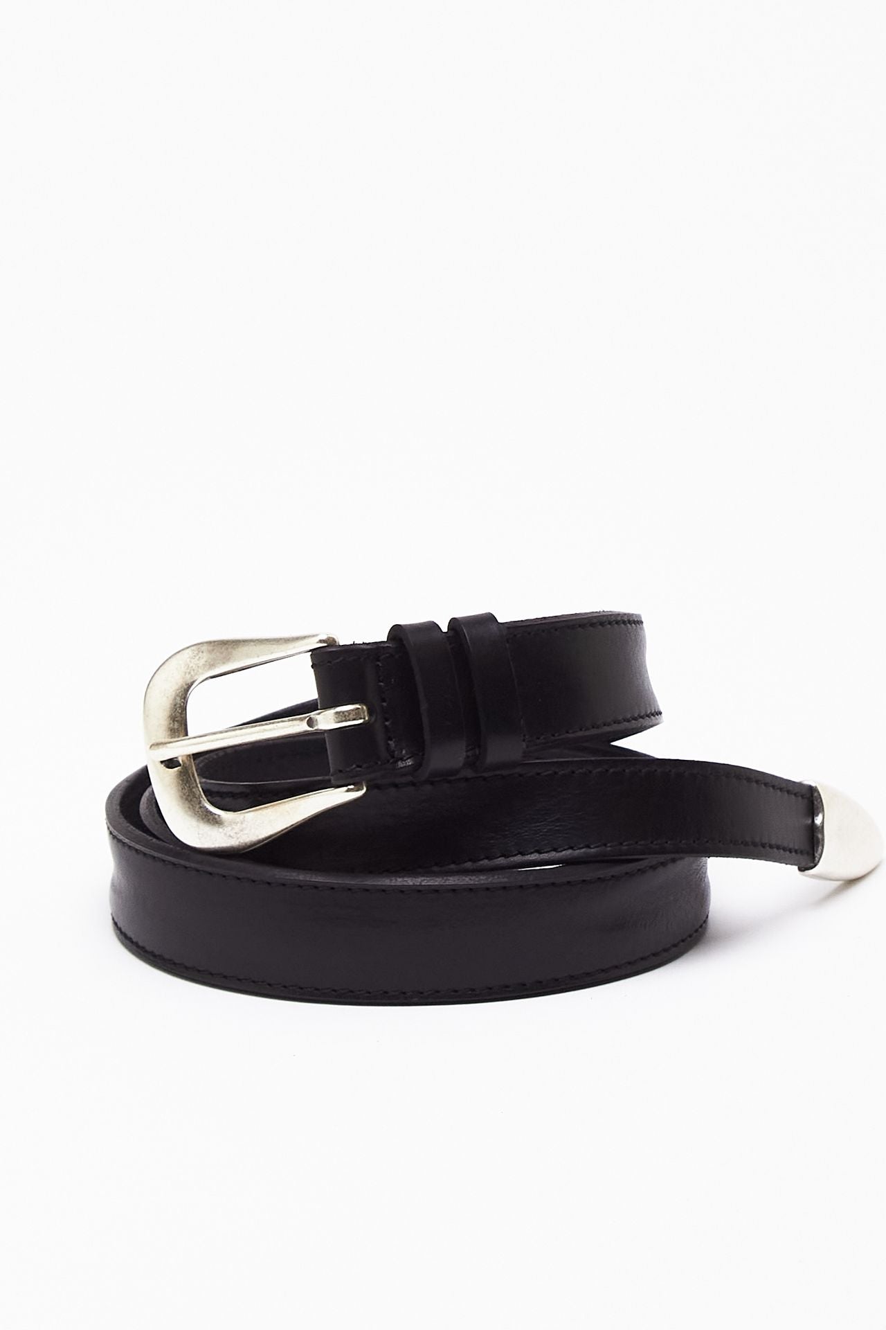 Cintura punta lunga Bull Soft in cuoio nero women Pier abbigliamento - 2
