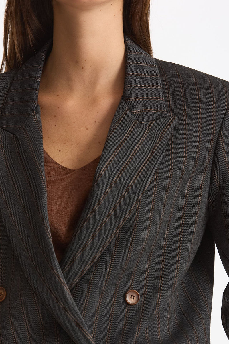 Giacca doppiopetto Gessato grigio antracite women ( p - s ) - 4