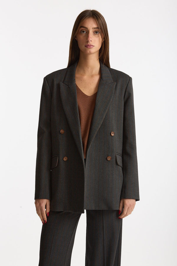 Giacca doppiopetto Gessato grigio antracite women ( p - s )
