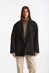 Caban over tessuto spigato antracite women ( p - s ) - 1